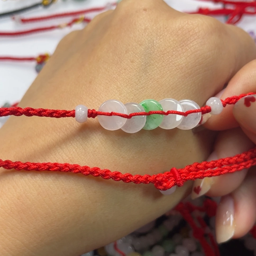 张***乔翡翠未镶嵌挂件脚链