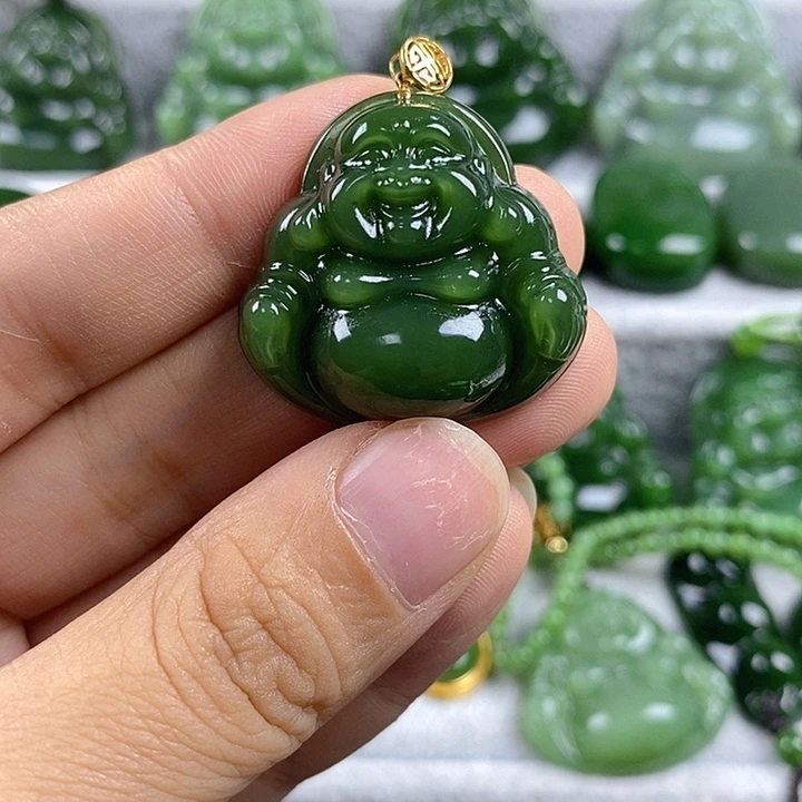 蕾***！吊坠(不含链)未镶嵌和田玉（碧玉）