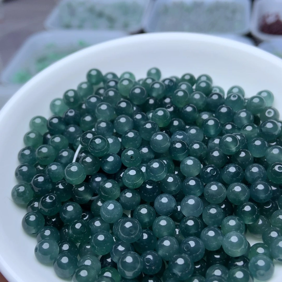 散珠翡翠卡5.7的冰透蓝水珠珠30个