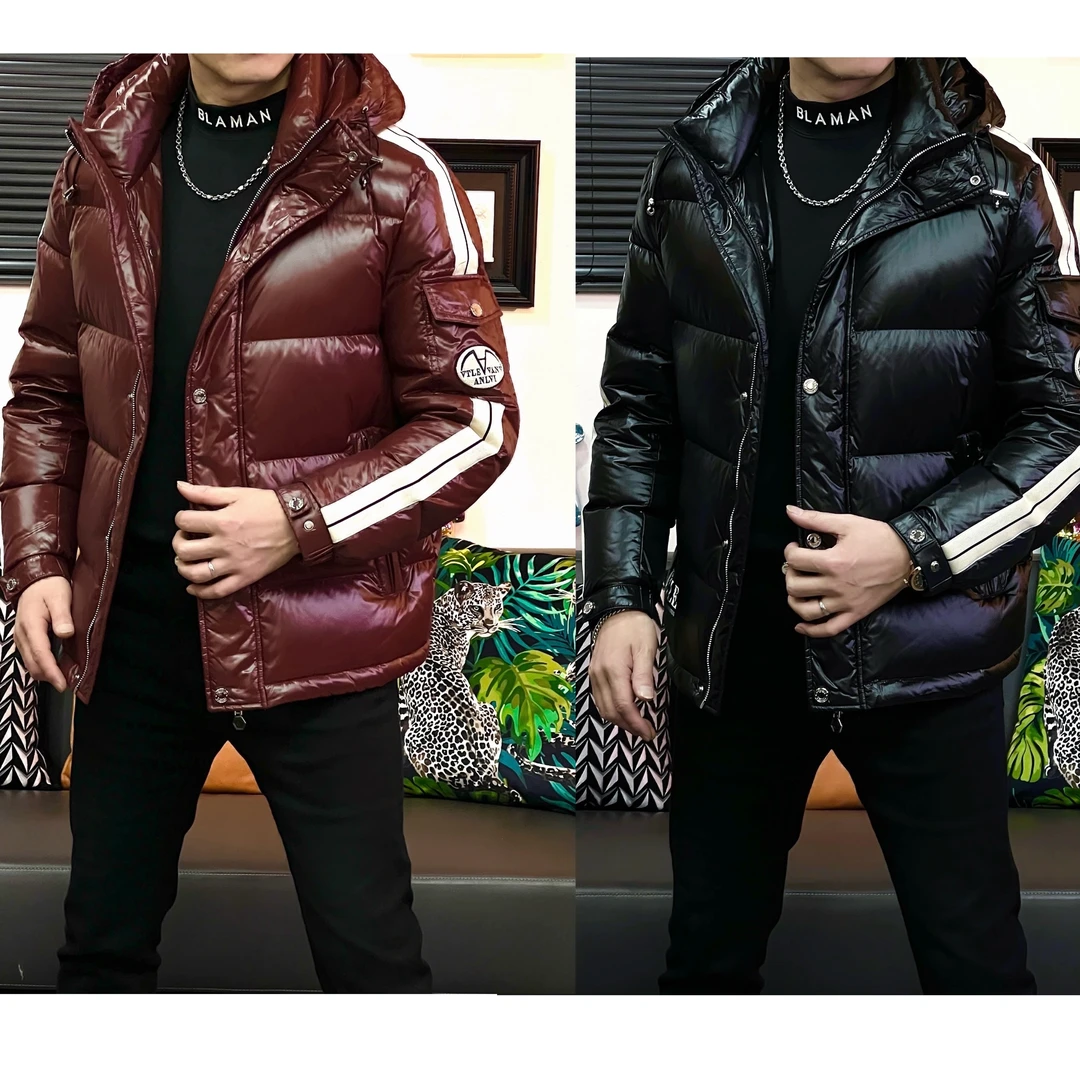 欧品男士秋冬新款个性织带潮流外套时尚潮流百搭休闲男外套 099