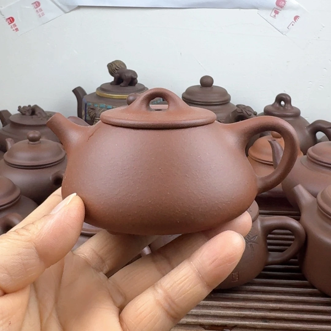 茶壶紫砂150cc平盖石瓢小红泥