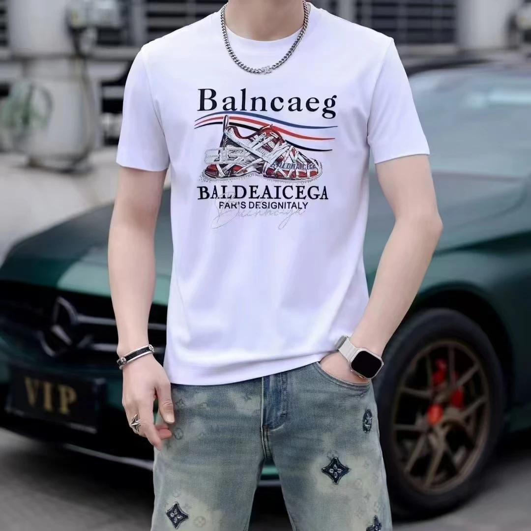 欧轻奢短袖T恤夏季新款时尚休闲潮流舒适百搭圆领6189