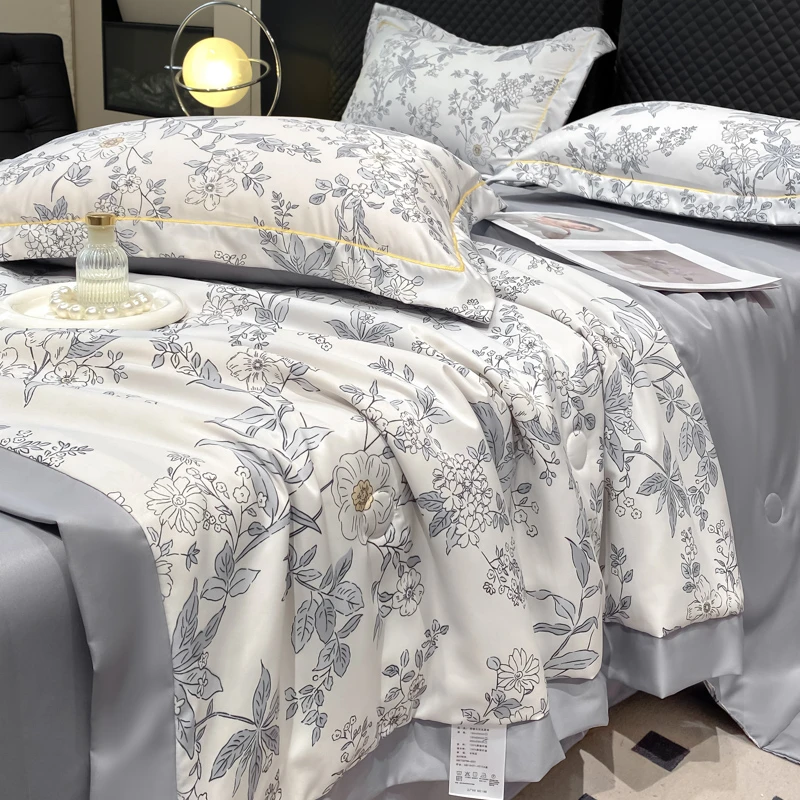 轻奢风水洗冰丝夏被可机洗真丝夏凉被单双人夏季盖被凉感空调被子