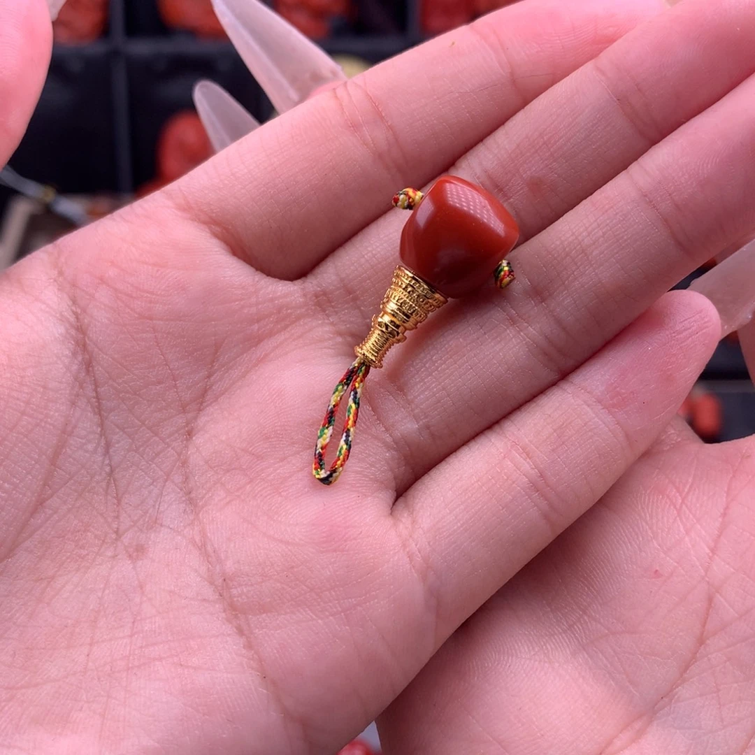 南红玛瑙佛塔三通10+未镶嵌