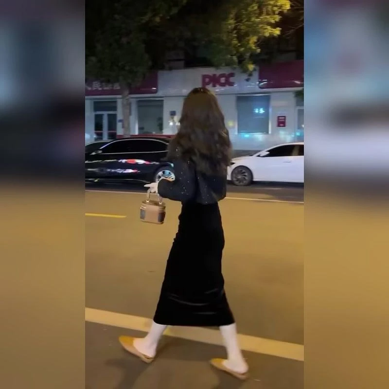 高级感法式黑色丝绒裙礼服两件套绝美富家千金感穿搭套装女秋冬装