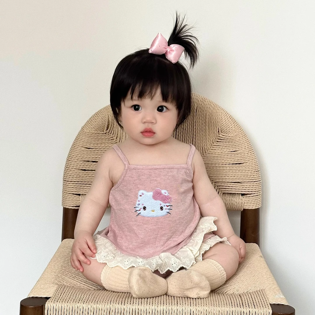 夏季婴儿衣服薄款韩版洋气小套装吊带短裤两件套周岁女宝宝外出服