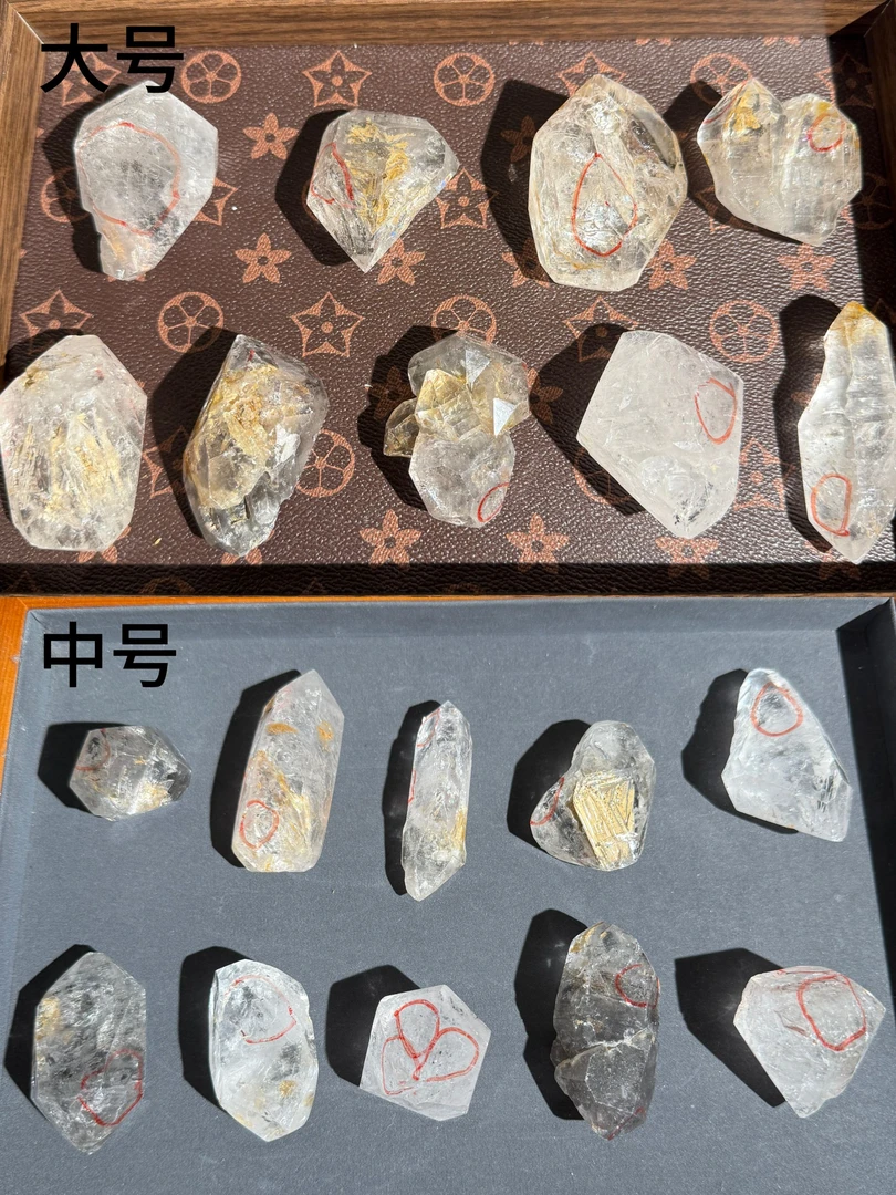 颗颗都带水胆的骸骨骨干闪灵原石O109多样性发一
