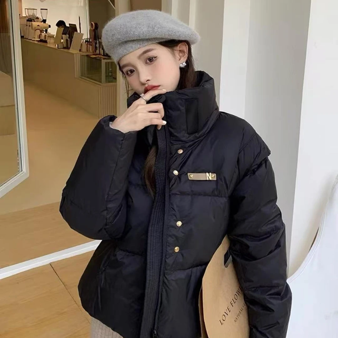 1024小个子短款连帽羽绒服女2025冬季新款韩版加厚保暖鸭绒外套