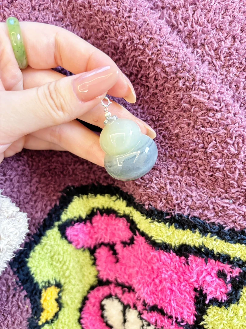 【特惠】纯天然和田玉青花葫芦吊坠