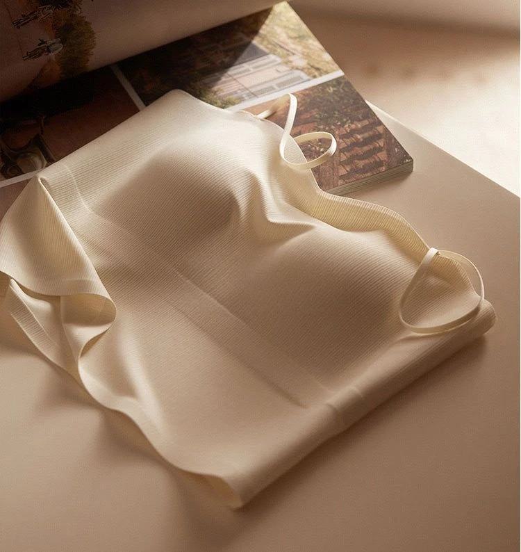 夏季女士冰丝薄款外穿内搭一字领（带胸垫）防走光吊带美背