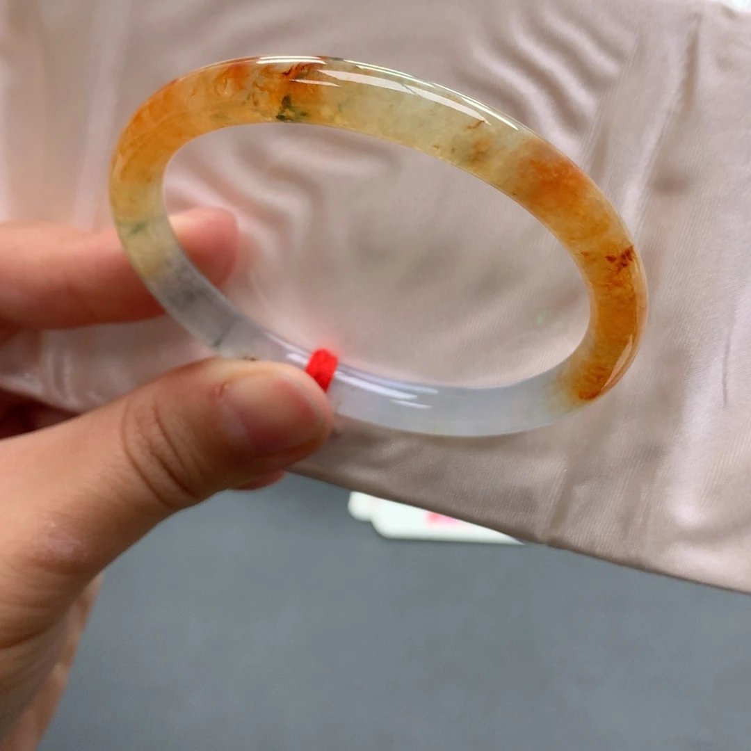 翡翠未镶嵌手镯42号53.7贵妃大兴安岭的秋天特色限定款