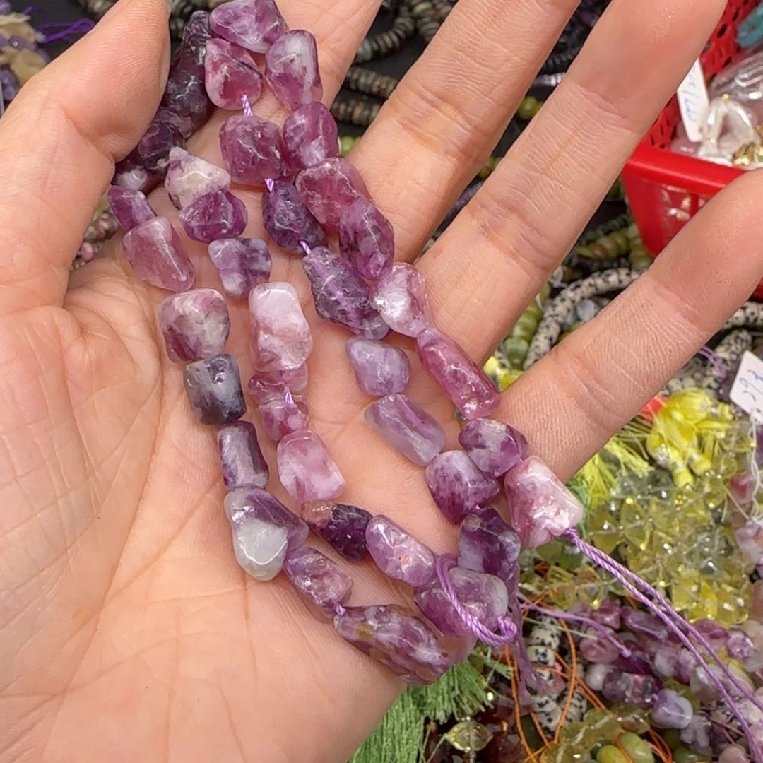 玛瑙/玉髓合金珠宝半成品紫祖母8-10mm一条