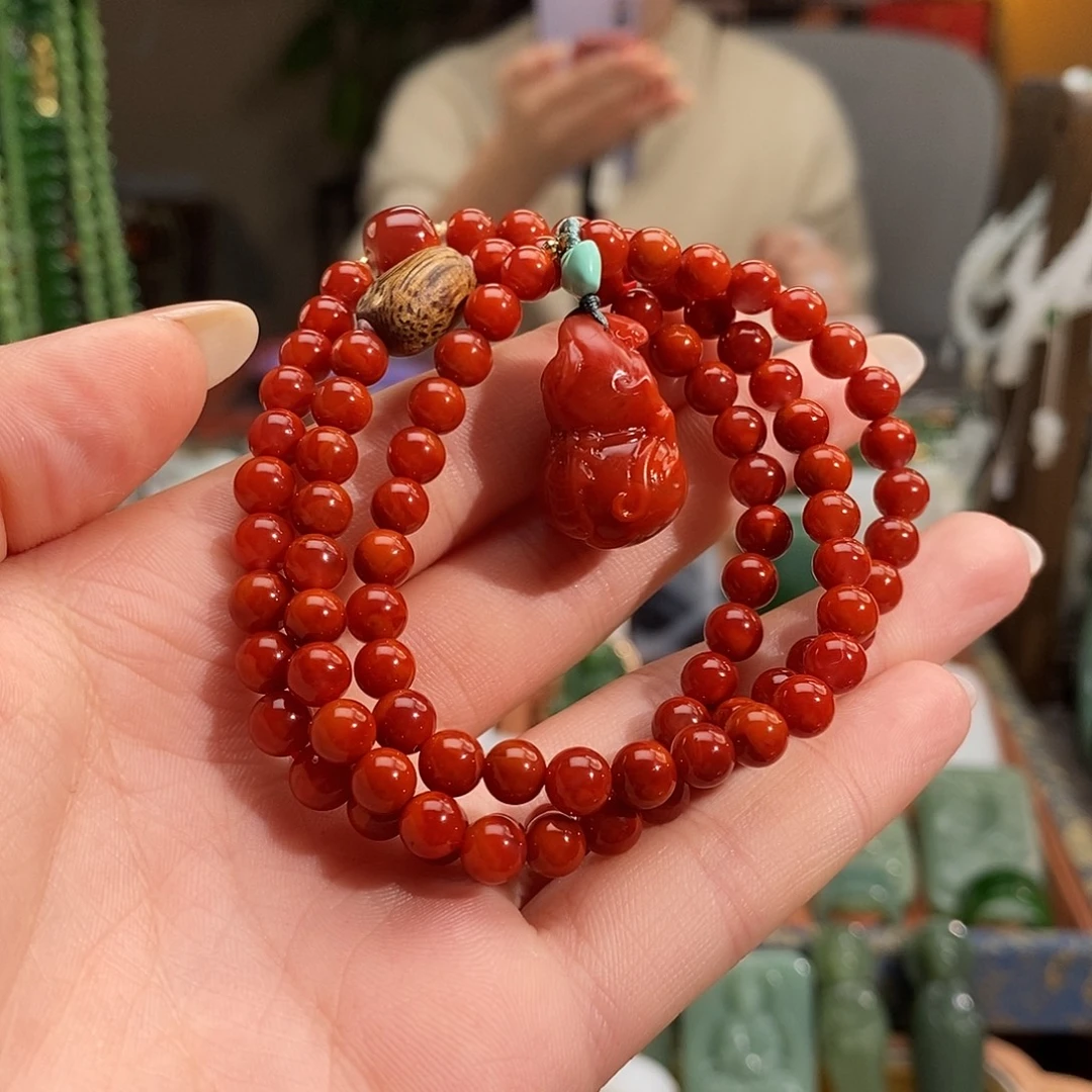 南红玛瑙未镶嵌吊坠(赠链)