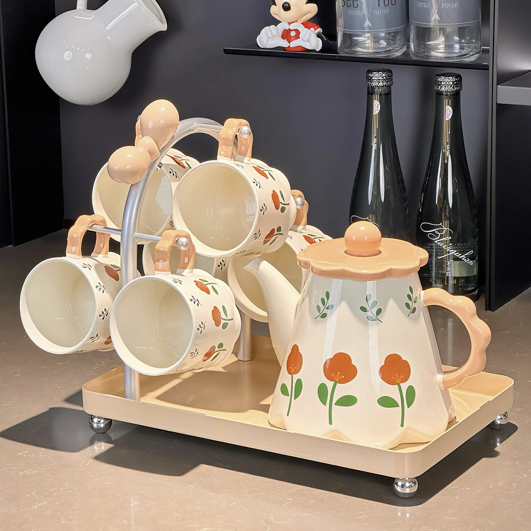 高颜值陶瓷水杯套装家用客厅待客茶壶茶杯乔迁新婚送礼茶具礼盒装