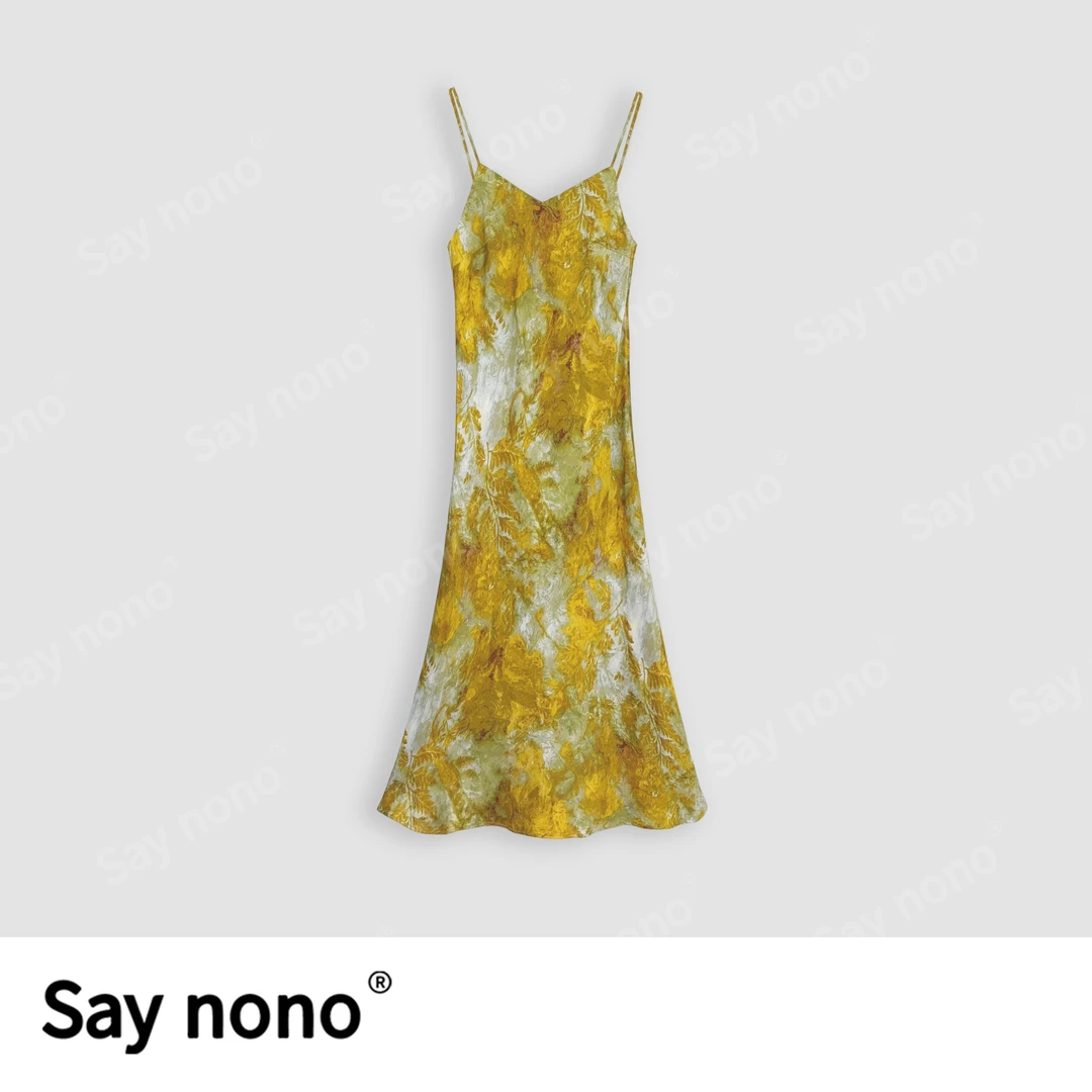 懒猫nono│Saynono 夏季新款高级气质显瘦修身吊带连衣裙H0816X