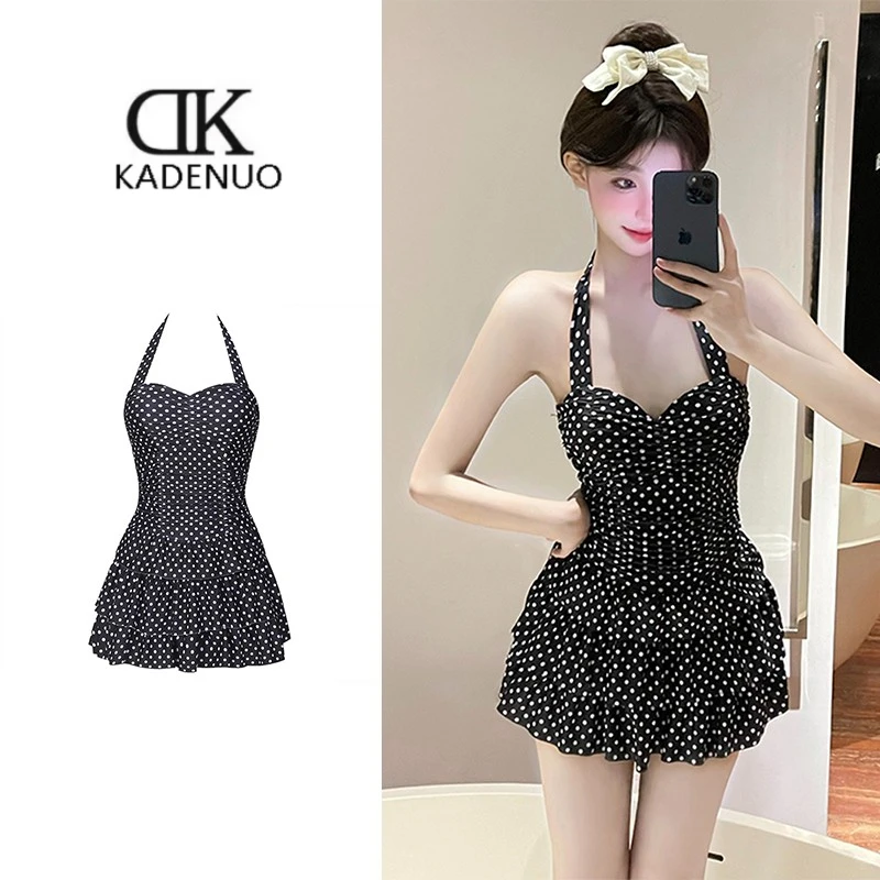 咖德诺2025新款泳衣女士连体裙式泡温泉保守微胖高颜值女士泳衣