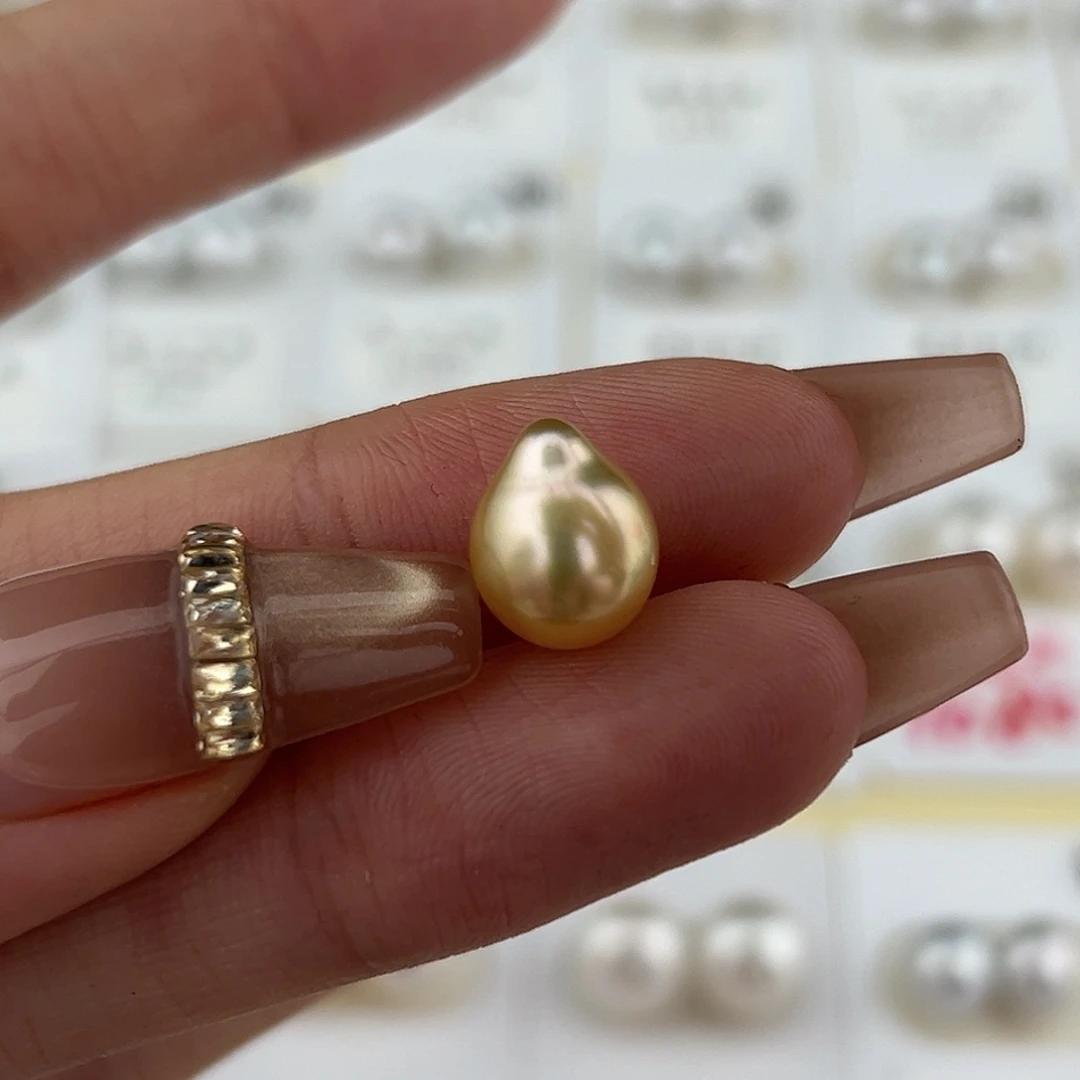 定制海水珍珠未镶嵌裸珠9.4 水滴 不退换