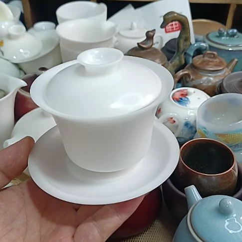 瓷片茶具直播，一单包邮。冰种素烧