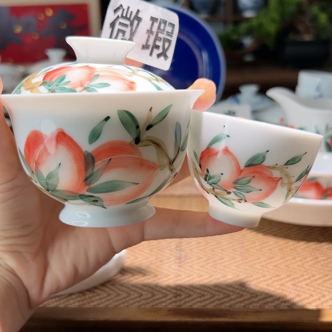 【闪购商品】微瑕 手绘 盖碗