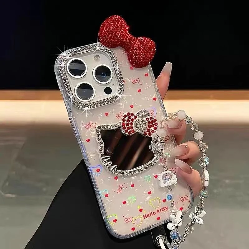 适用苹果16手机壳爱心波点立体闪15pro贝壳纹14pm镶钻13Pro保护套