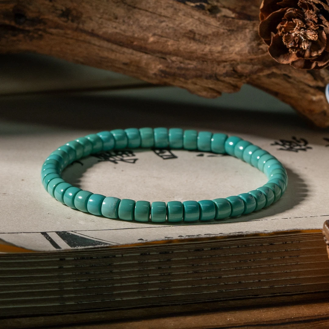 【世间臻宝】绿松石直切单圈手串/SQ270/多样性发一件