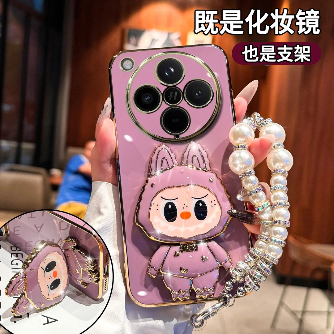 适用OPPOFINDX8手机壳硅胶X8S时尚女款X8S+镜子支架X8PRO带挂绳X7