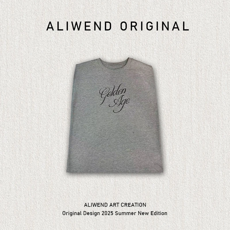 2025夏季新款美式复古字母印花轻奢休闲设计师重工无袖T恤-24119