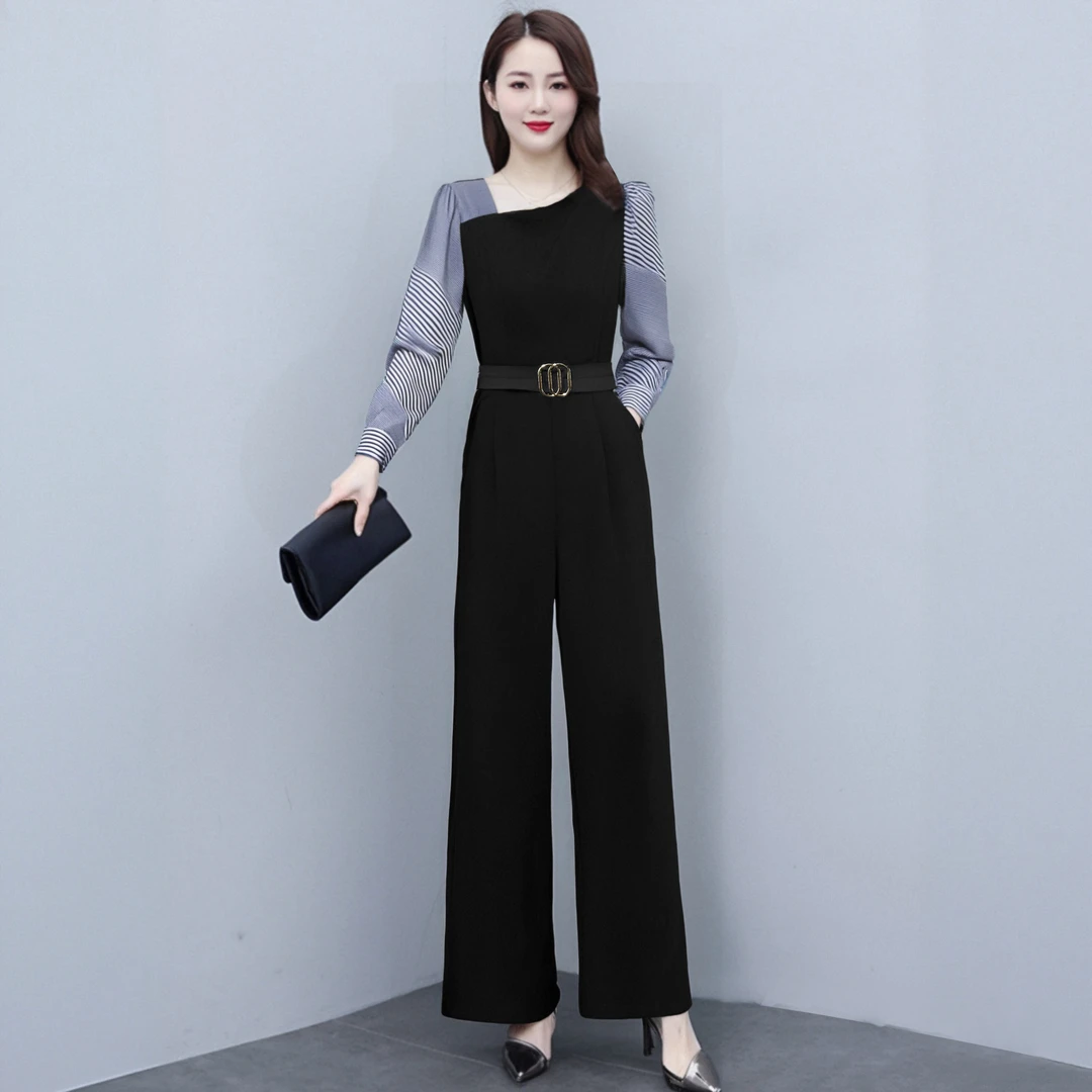 A高级感连体裤女2025新款气质名媛法式时尚穿搭高腰显瘦长裤D3433
