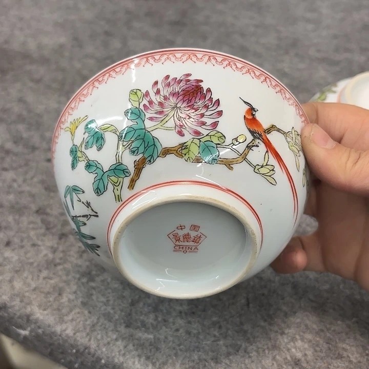 摆件陶11.5厘米手绘饭碗