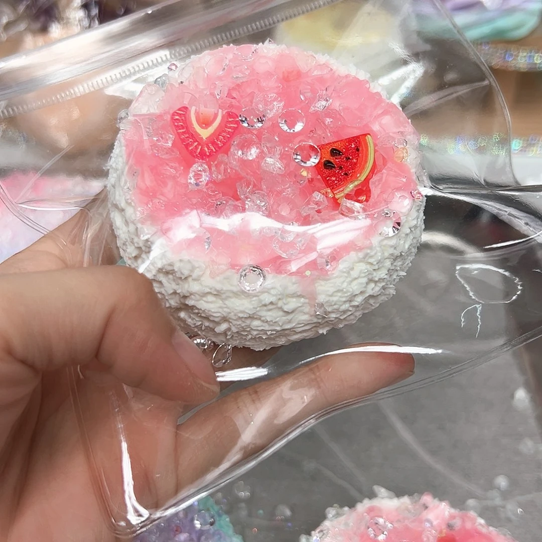 硅胶碎冰粉色圆吐司160g