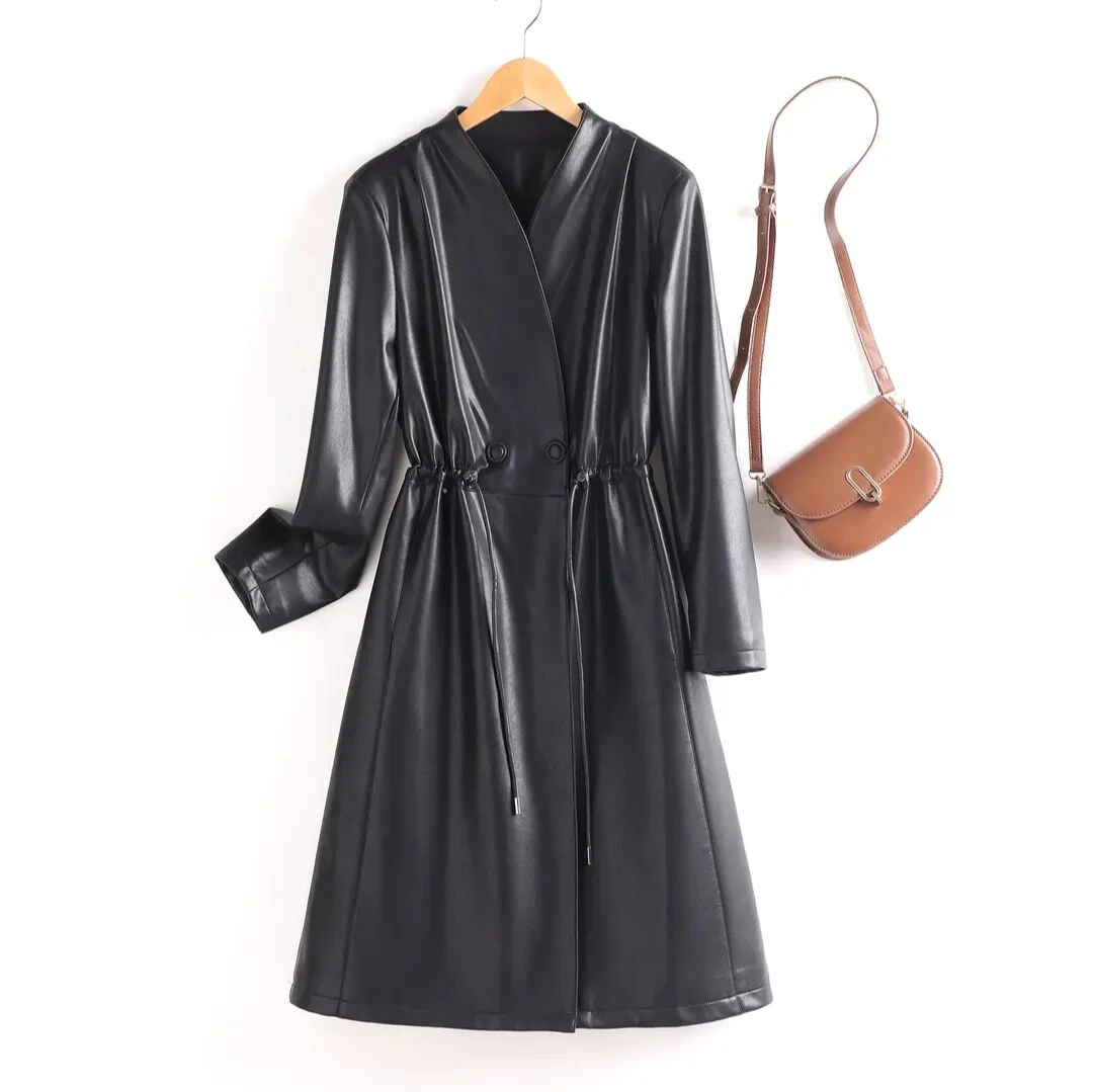 2025秋冬季皮衣海宁真皮气质收腰外套系带女士修身韩版CZYL-256#