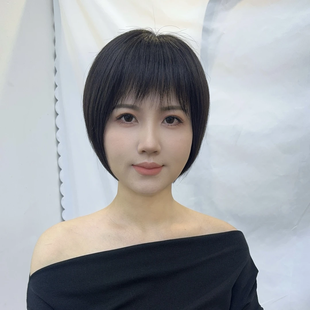 波波头齐碎刘海 高品质全真发手工钩织