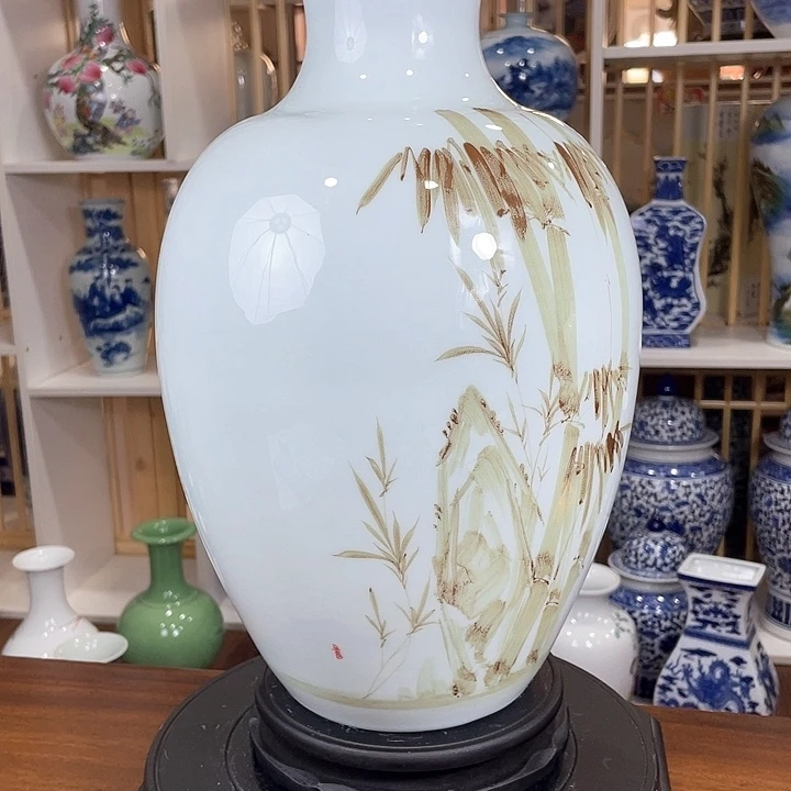 摆件吃**挞竹报平安翠鸟瓶