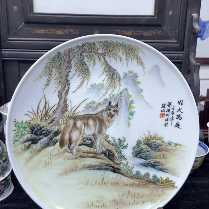 杯春**暖景德镇陶瓷赏盘块