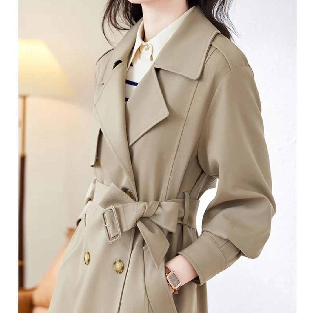 （非图片款）2025年流行中长款英伦气质显瘦风衣