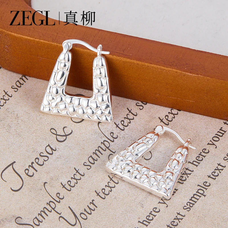 ZEGL 镀K金【几何学】几何耳环气质时尚百搭小众简约首饰