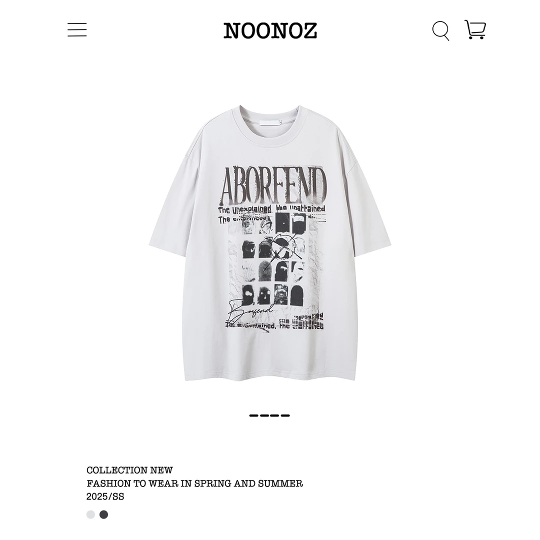 NOONOZ潮牌短袖男美式高街字母T恤夏季宽松嘻哈百搭休闲半袖上衣