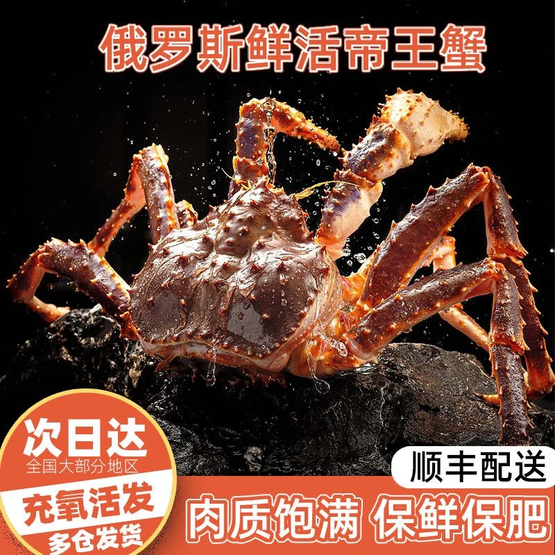 【鲜活帝王蟹】俄罗斯帝王蟹鲜活发货北上广深支持3小时达 生猛海鲜