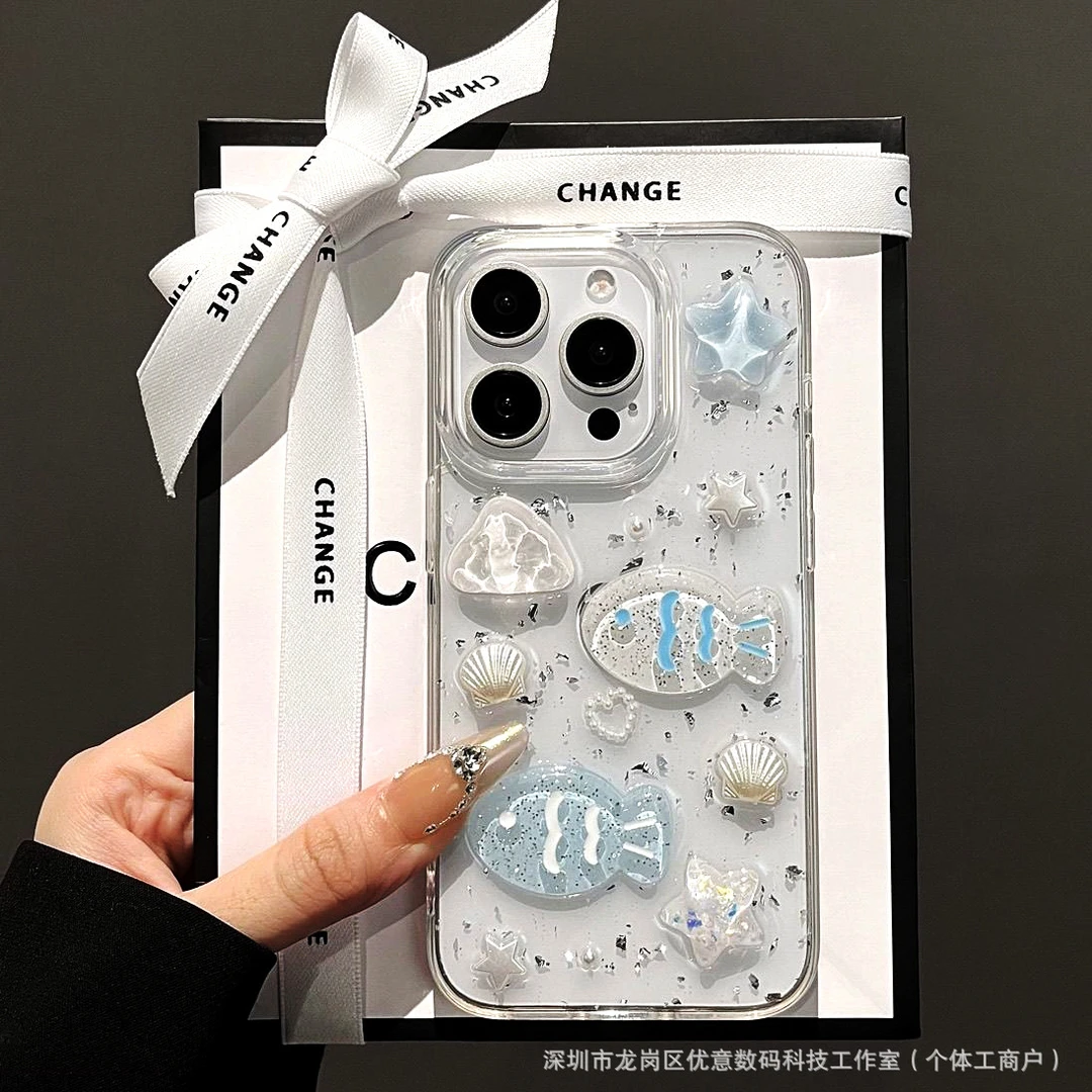 海洋贝壳小鱼适用S30/s20手机壳x300套Y500Y300软Neo10/9