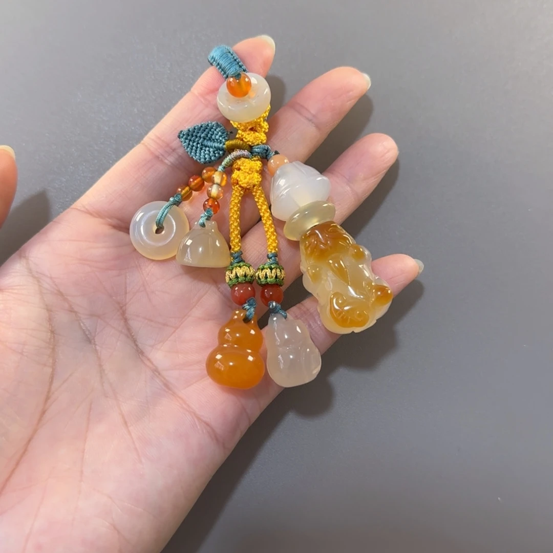 未镶嵌钥匙挂件玛瑙/玉髓