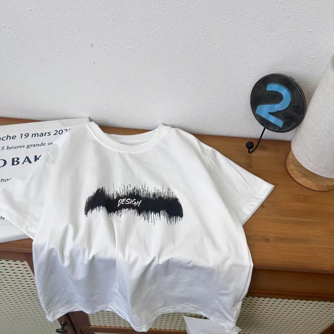 TX-4368 儿童夏季印花短袖韩版ol短袖T恤时尚圆领半袖宽松