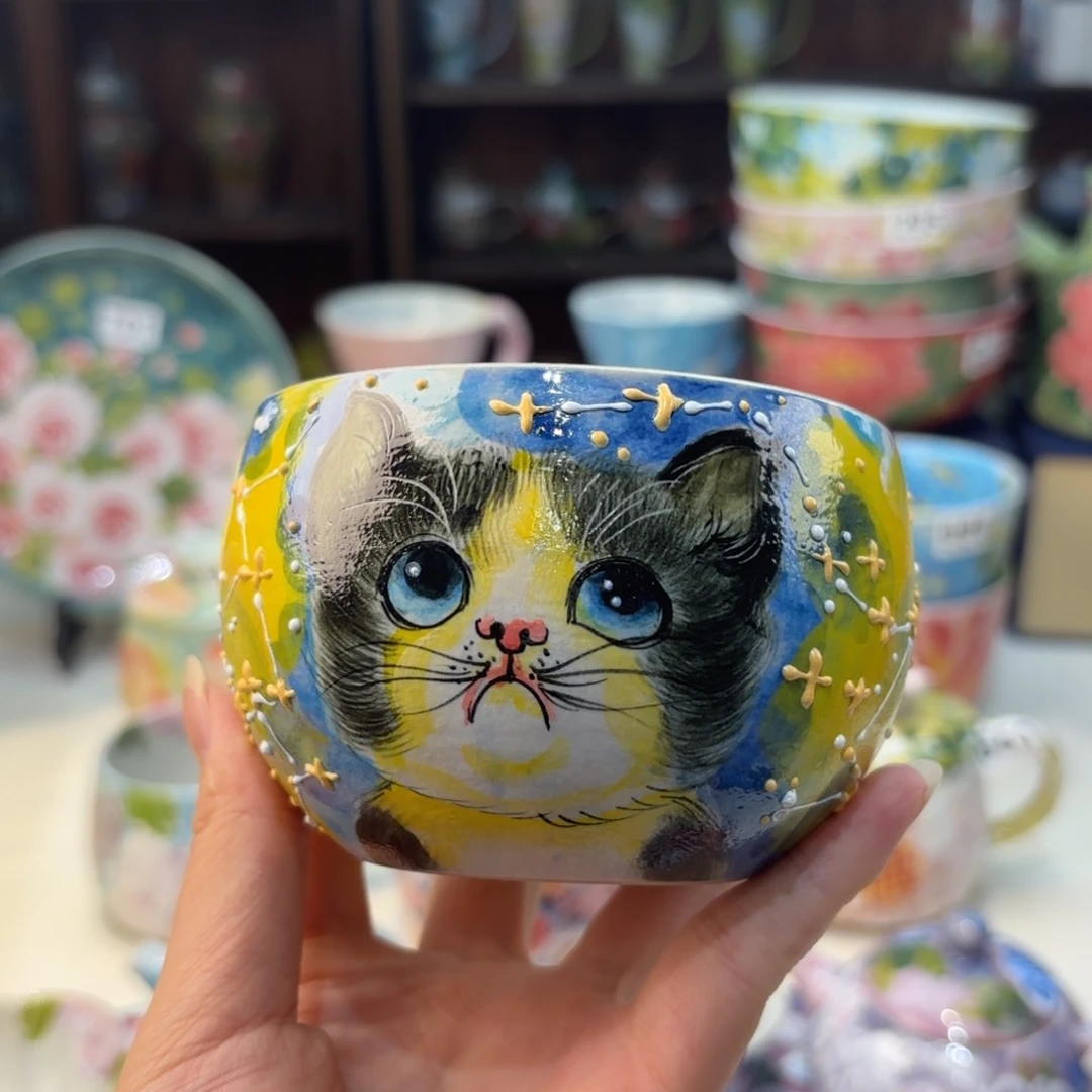 瓷片景德镇手绘高温釉下彩陶瓷茶具