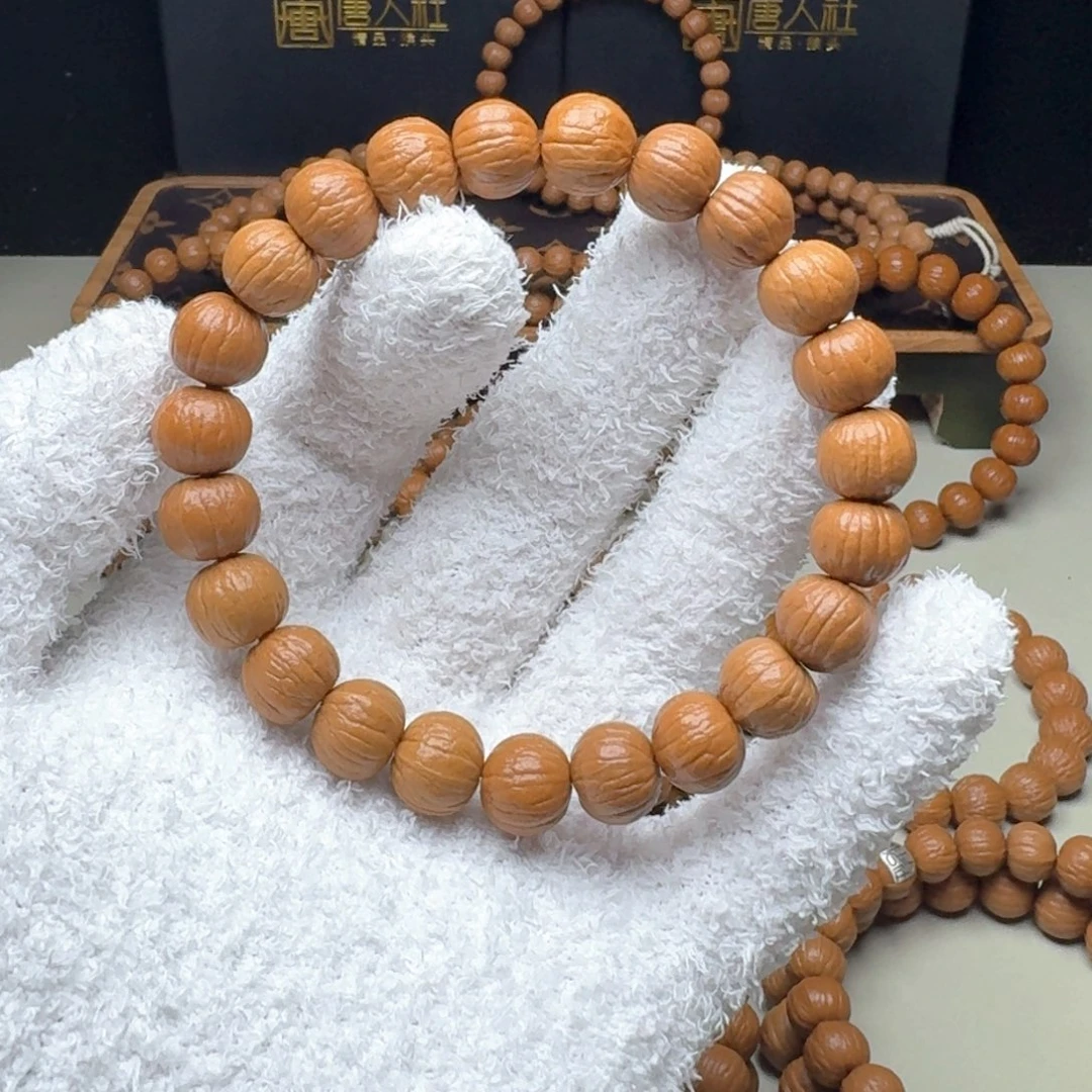 猴头核桃手串12中尺寸，两维同尺南瓜