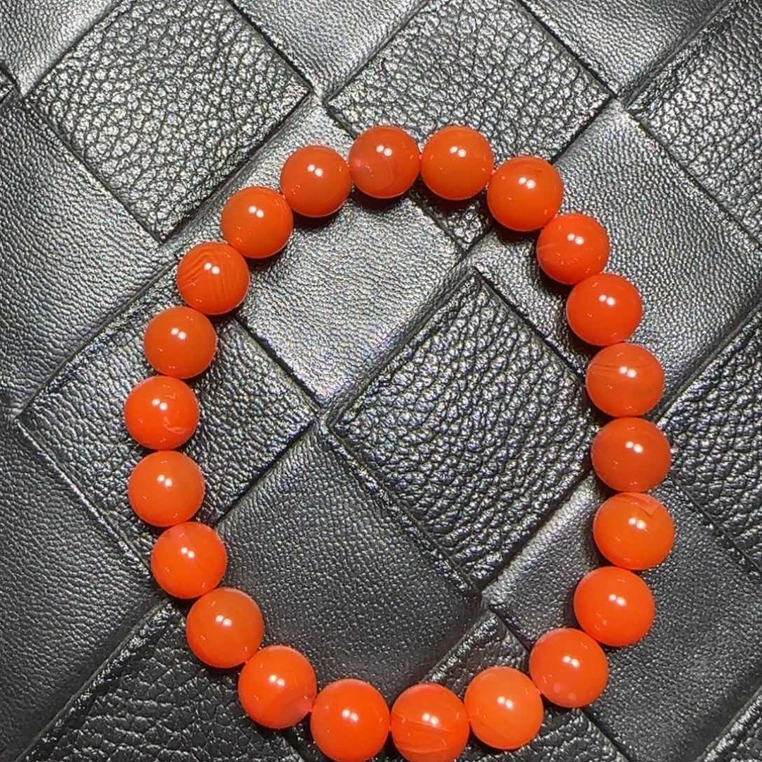 南红玛瑙未镶嵌滴水洞圆珠单圈