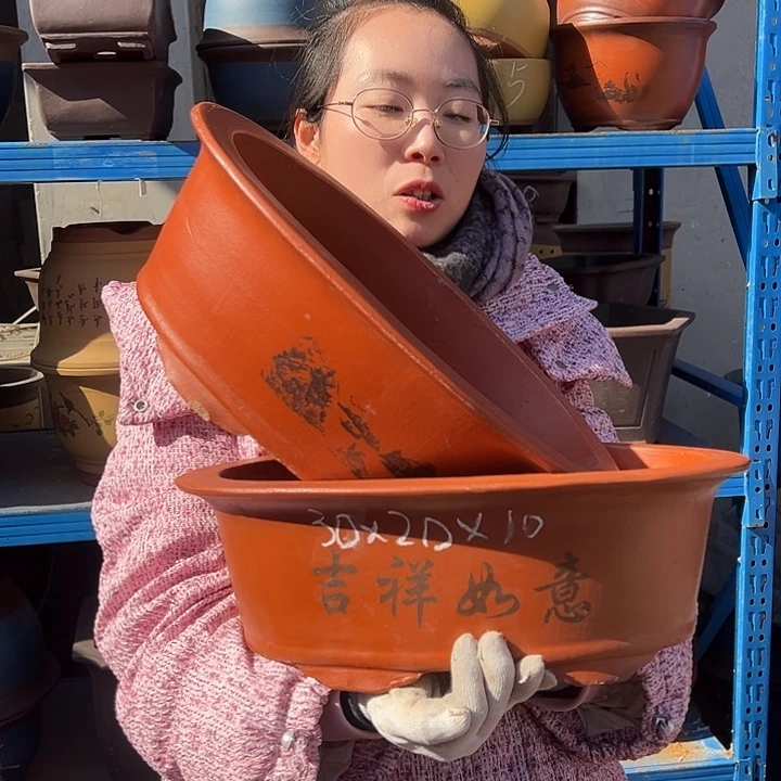 2个30红椭圆花盆花盆花盆