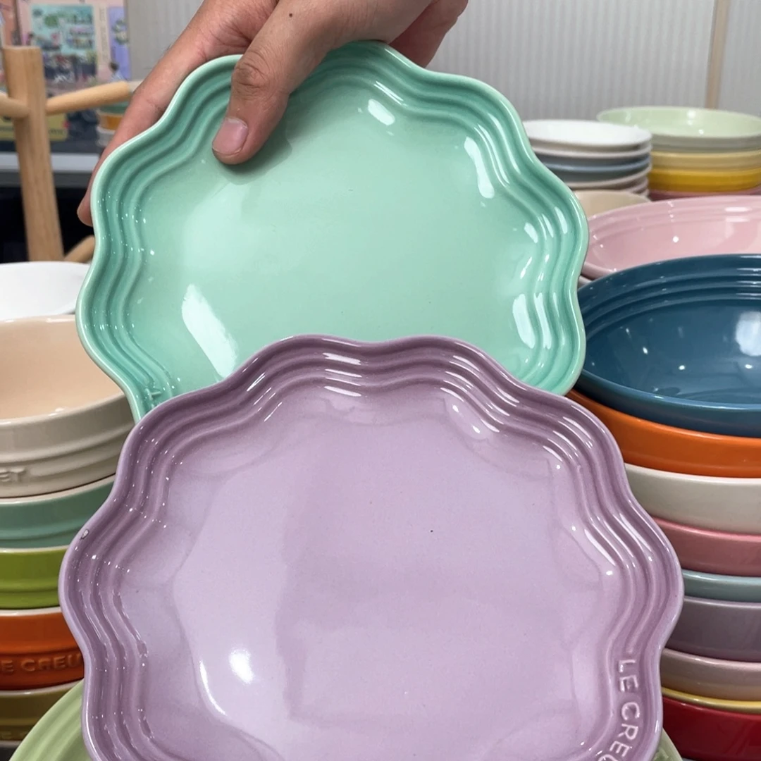 瓷片微瑕2个7英寸花边盘