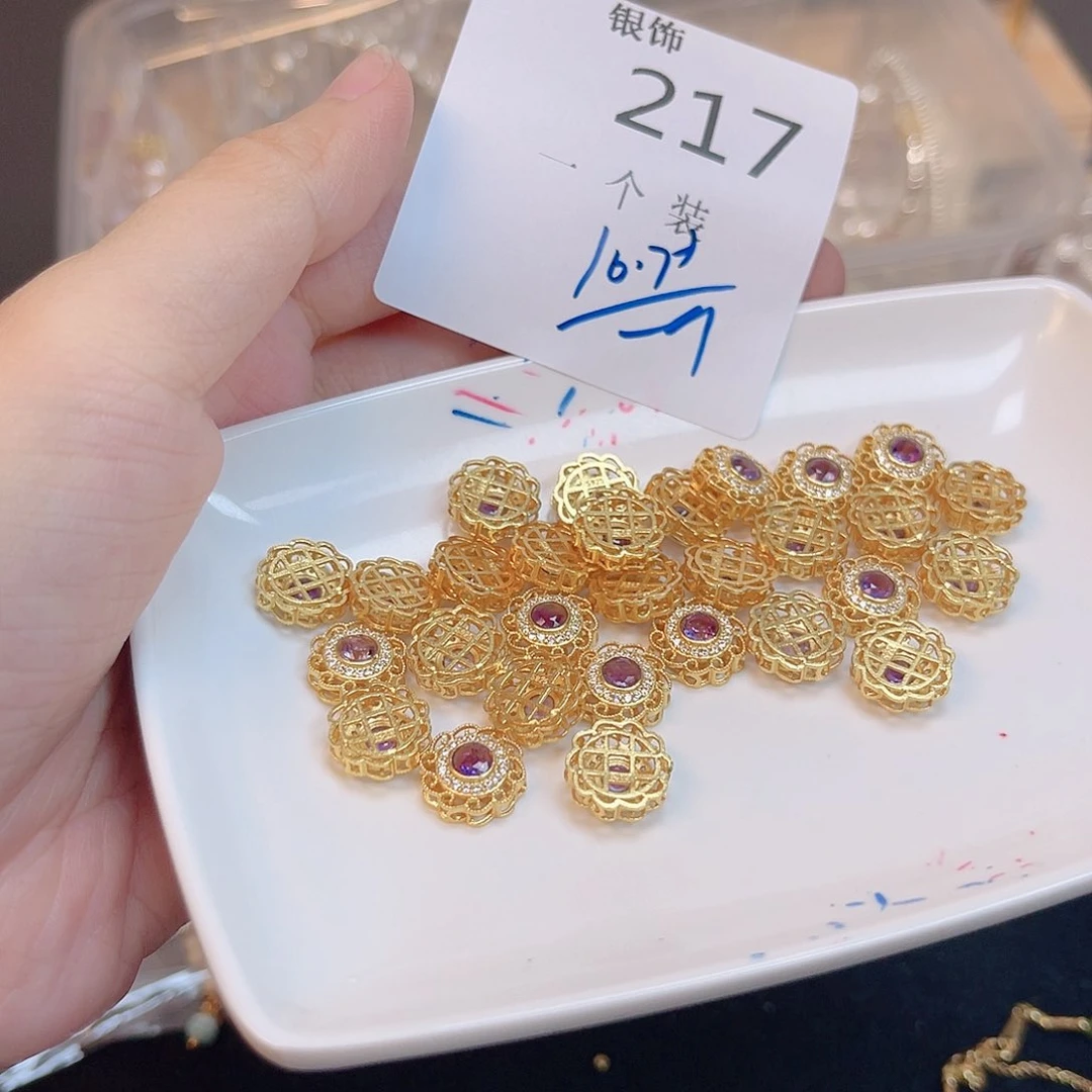 水晶珠宝半成品银S925镶嵌217 。