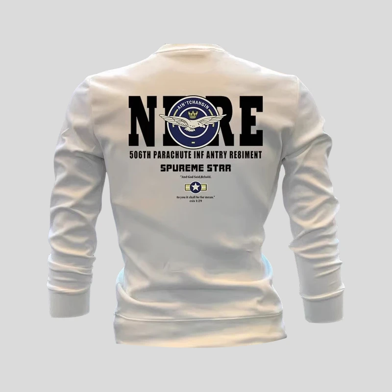 ohmmayby秋冬新款加绒加厚高端潮牌卫衣男潮流百搭长袖修身上衣