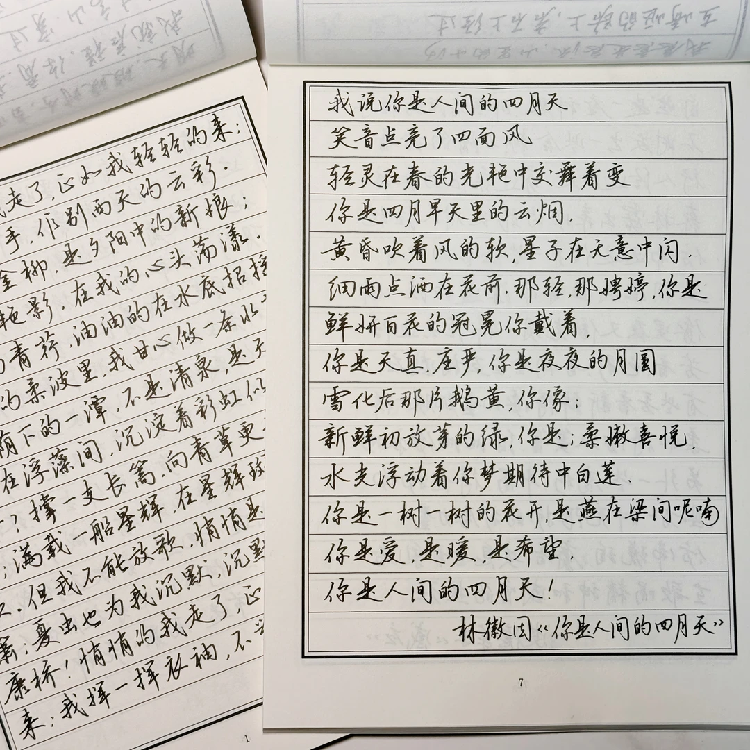 【现代诗歌】执笔行书行楷练字帖美文临摹成人硬笔练字学生二手手写