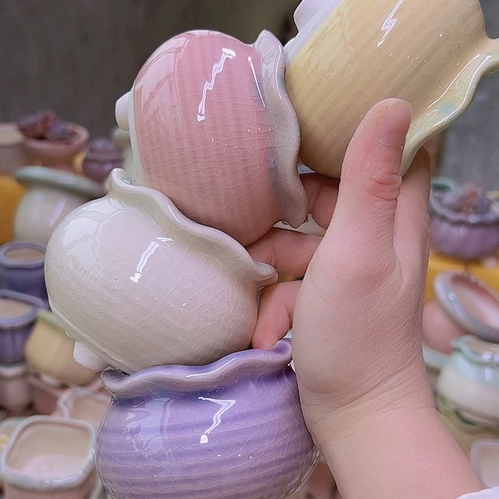 红陶陶瓷花盆12包邮